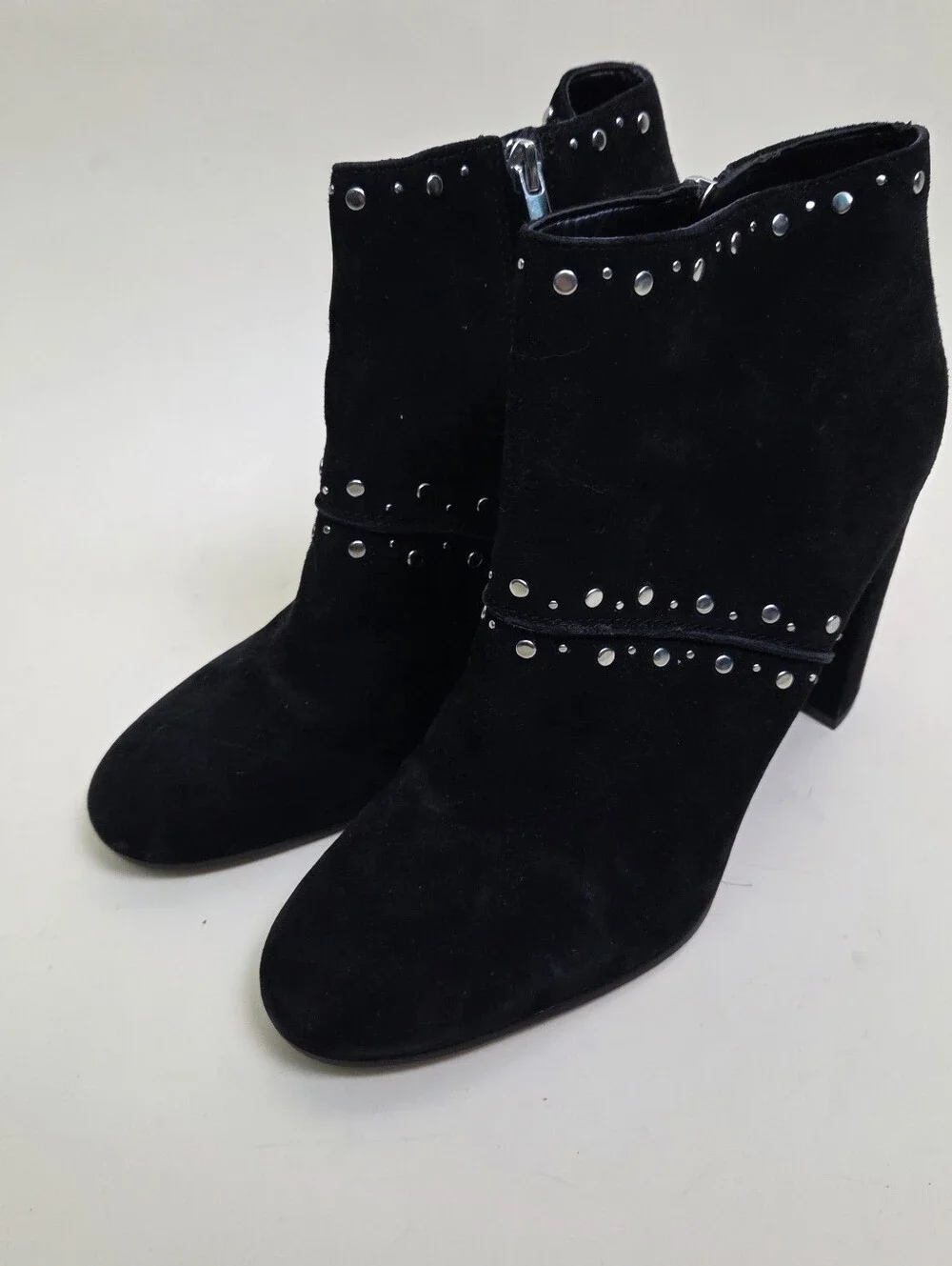 Sam Edelman Chandler Black Suede Studded Ankle Boots Size 10